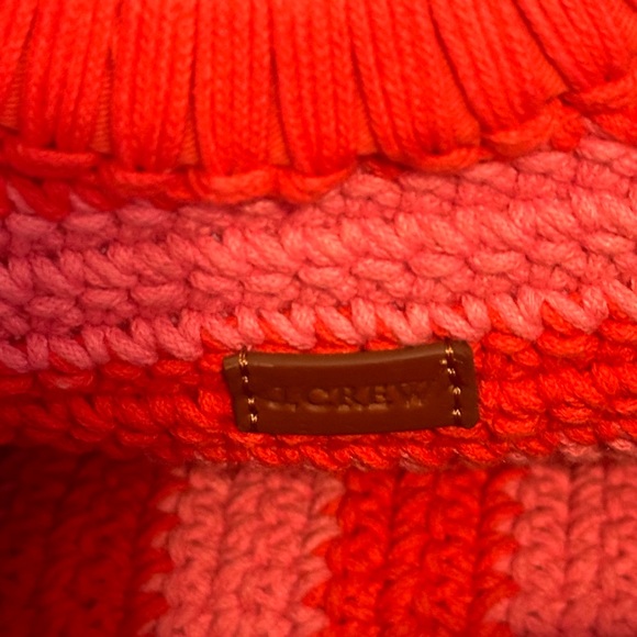 J. Crew Crocheted Pink & Red Striped Handbag - Picture 6 of 8